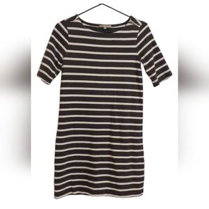 GAP Gray & White Striped Cotton Mini Dress w Zipper Detail Sz XS